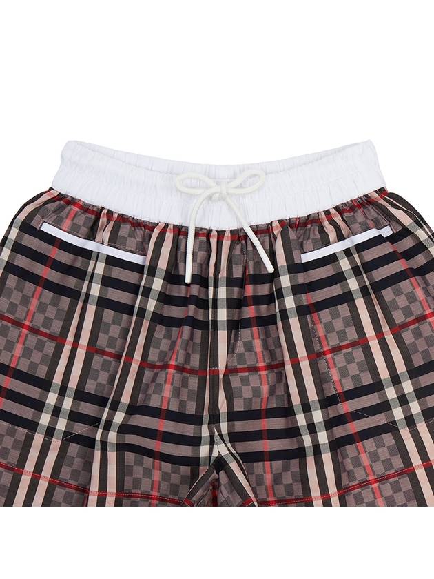 Kids Checkerboard Stretch Jacquard Shorts Pale Rose - BURBERRY - BALAAN 4