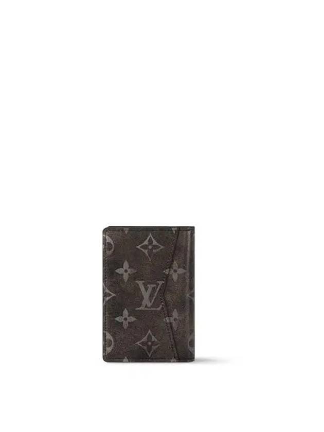 Pocket Organizer Monogram Leather Card Wallet Black - LOUIS VUITTON - BALAAN 3