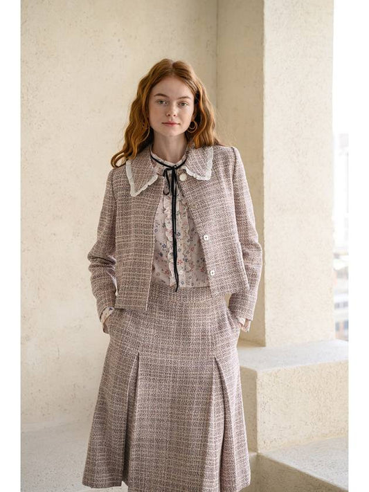 Caigienne frill detail tweed jacket - CAHIERS - BALAAN 1