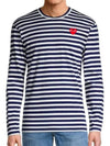 Red Heart Wappen Stripe Long Sleeve T-Shirt Blue P1 T0101 - COMME DES GARCONS - BALAAN 2