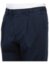 Men's Virgin Wool Straight Pants Navy - DRUMOHR - BALAAN 9