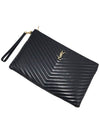 Women s Saint Laurent 440222 Black Matelasse Monogram Document Holder Strap Clutch gt Pouch Gangbuk used luxury goods - SAINT LAURENT - BALAAN 5