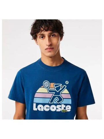 Men s SUMMER Pack Graphic T Shirt Blue - LACOSTE - BALAAN 1