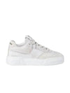 Women's Bleached Leather Low Top Sneakers White - MIU MIU - BALAAN 2