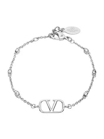 Signature Cable Link Chain Bracelet Silver - VALENTINO - BALAAN 1