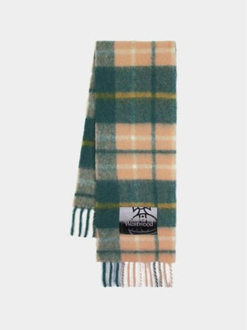 Tartan Check Alpaca Wool Muffler Green - VIVIENNE WESTWOOD - BALAAN 1