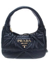 Nappa Leather Mini Bag with Topstitching Black - PRADA - BALAAN 2