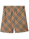 Check Print Drawstring Shorts Beige - BURBERRY - BALAAN 1