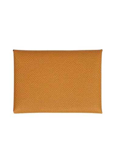 Calvi Duo Compact Card Wallet Yellow - HERMES - BALAAN 1