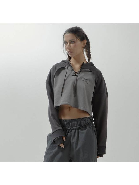 Cenic Boxer Crop Hoodie Warm Gray - SENIK - BALAAN 2