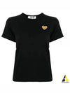 Small Gold Heart Wappen Patch Short Sleeve T-Shirt Black P1 T215 1 - COMME DES GARCONS - BALAAN 2