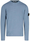 Wappen Patch Crew Neck Knit Top Sky Blue - STONE ISLAND - BALAAN 3