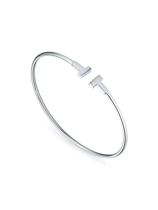 T Narrow Wire Bracelet Silver - TIFFANY & CO. - BALAAN 1