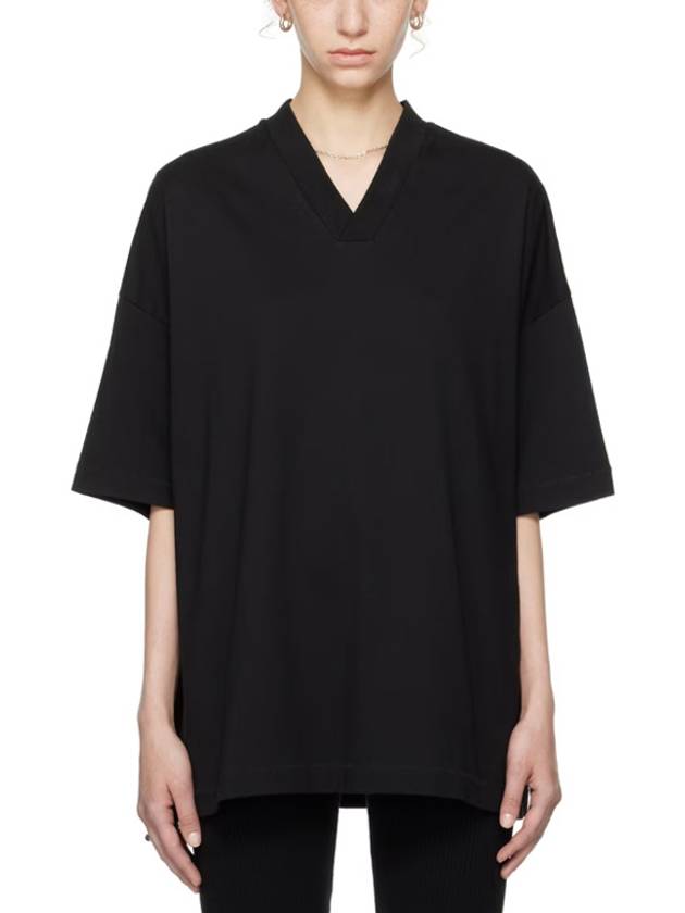 V Neck Short Sleeve T-Shirt Black - FEAR OF GOD ESSENTIALS - BALAAN 4