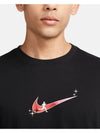 Dri Fit Logo Print Cotton Short Sleeve T-shirt Black - NIKE - BALAAN 4