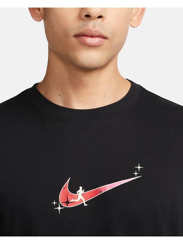 Dri Fit Logo Print Cotton Short Sleeve T-shirt Black - NIKE - BALAAN 4