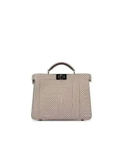 Peekaboo ISeeU Mini Leather Tote Bag Beige - FENDI - BALAAN 2