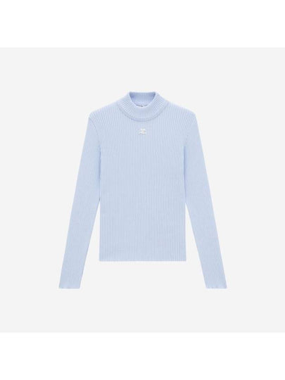 Mockneck Rib Knit Top Blue Sky - COURREGES - BALAAN 2