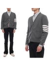 Milano Stitch 4-Bar Cardigan Medium Grey - THOM BROWNE - BALAAN 3