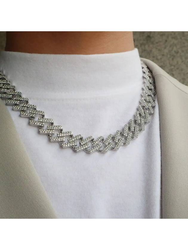 Silver Cubic Necklace Iced Cuban Chain No 2 NEC - BASSCLEF - BALAAN 4