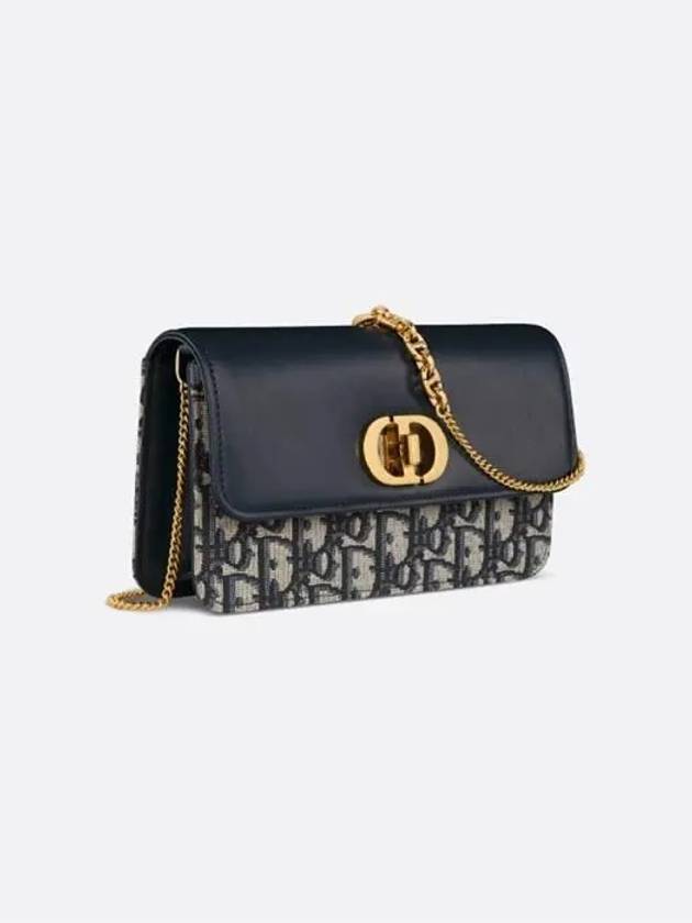 Miss Caro Chain Oblique Jacquard Pouch Bag Dark Blue - DIOR - BALAAN 3