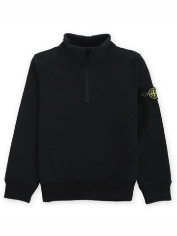 Stone Kids Waffen Patch Half Zip Up Sweatshirt Black 791661020 V0029 271100 1063784 - MONCLER - BALAAN 1