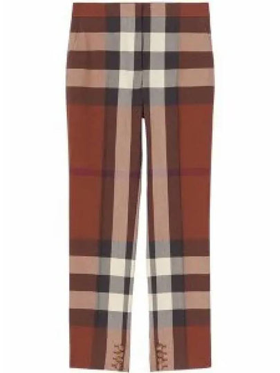 Women's Check Wool Tailored Straight Pants Brown - BURBERRY - BALAAN 2