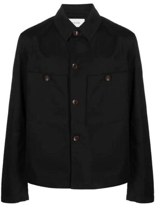 Military Oversized Shirt Jacket Black - LEMAIRE - BALAAN.