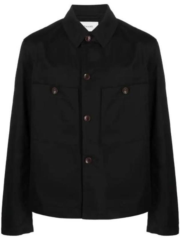 Military Inspired Shirt Oversized Jacket Black - LEMAIRE - BALAAN 1