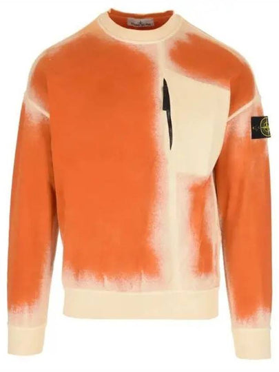 Hand Sprayed Airbrush Treatment Crew Neck Sweatshirt  Orange - STONE ISLAND - BALAAN 2