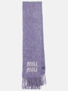 Logo Mohair Fringe Muffler Purple - MIU MIU - BALAAN 2