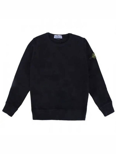 Kids Wappen Patch Organic Cotton Fleece Sweatshirt Black - STONE ISLAND - BALAAN 2