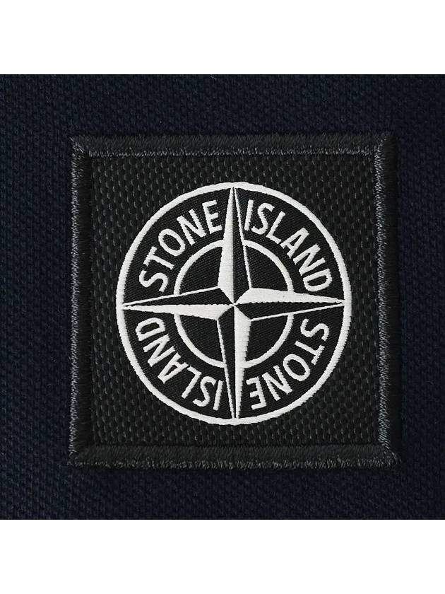 Organic Cotton Elastane Polo Shirt Navy - STONE ISLAND - BALAAN 5