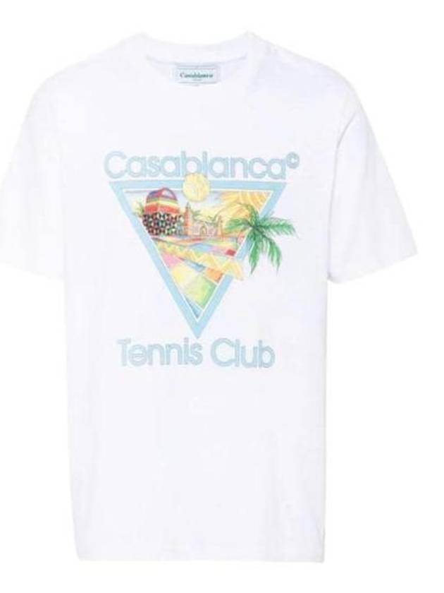 Graphic Logo Printing Short Sleeve T-Shirt White - CASABLANCA - BALAAN 2