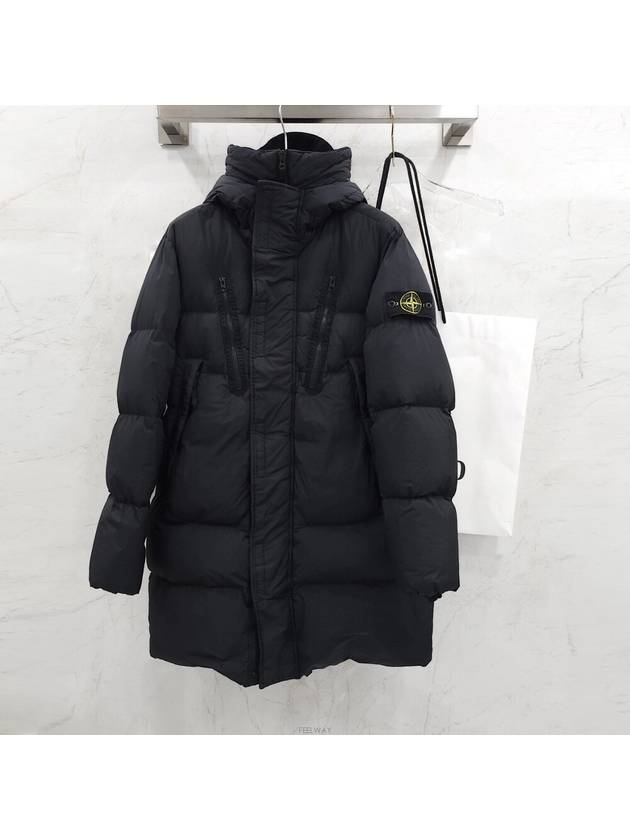 Lux You S Black Crinkle Labs Wappen Long Padding - STONE ISLAND - BALAAN 5