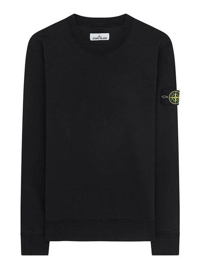 Wappen Cotton Sweatshirt Black Navy 761563051 Brushed - STONE ISLAND - BALAAN 2