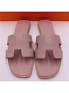 Oran Leather Sandals Rose Porcelaine - HERMES - BALAAN 2
