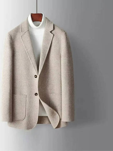 Notched lapel collar wool blend jacket JK126 - IKALOOOK - BALAAN 1