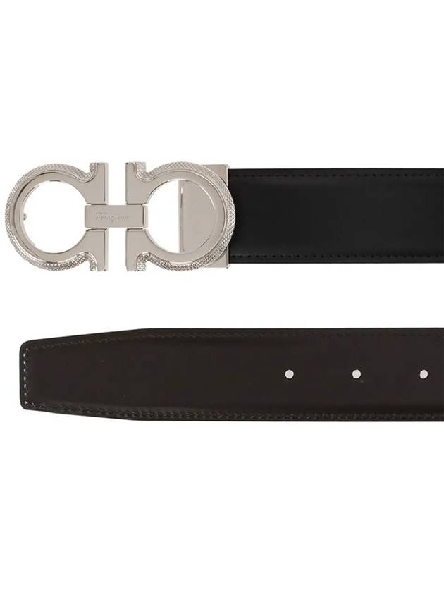 Gancini Reversible Belt Black Brown - SALVATORE FERRAGAMO - BALAAN 4