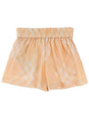 Kids Check Cotton Shorts Pastel Peach - BURBERRY - BALAAN 4