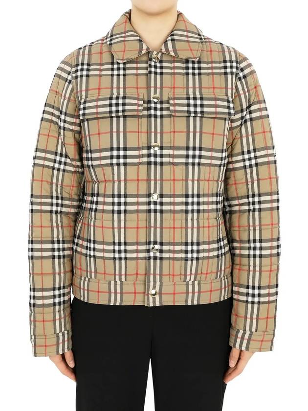 Kids Vintage Check Quilted Jacket Beige - BURBERRY - BALAAN 4