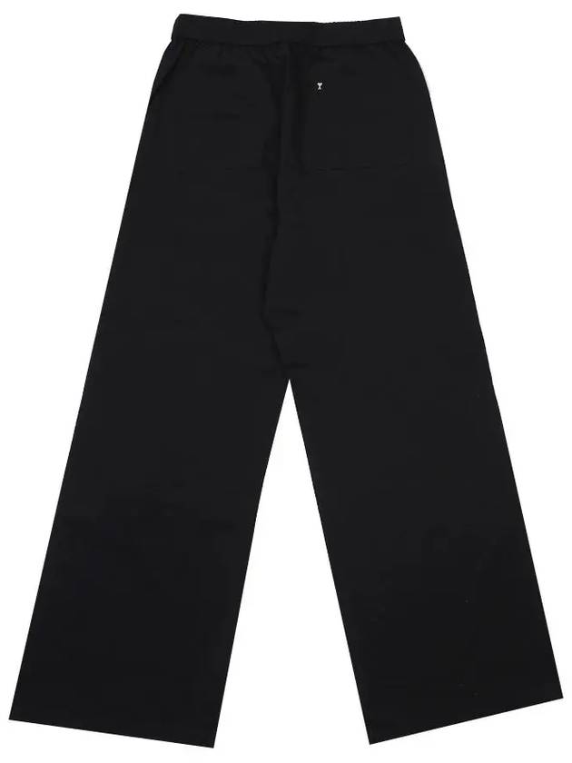 Mini Logo Embellished Pocket Cotton Straight Pants Black - AMI - BALAAN 3