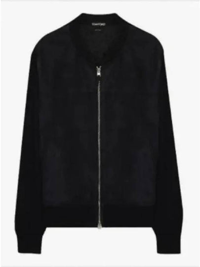 Zip-Up Wool Bomber Jacket Navy - TOM FORD - BALAAN 2