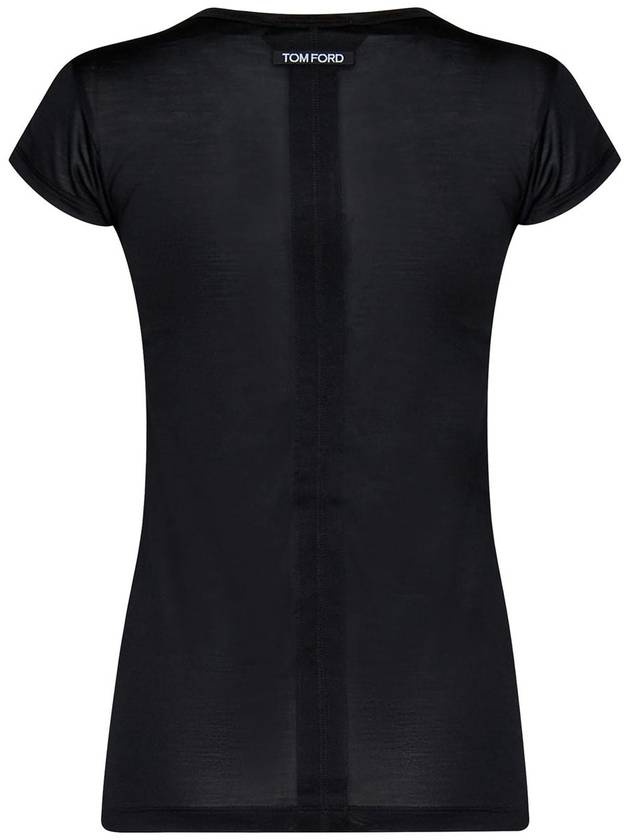 Tom Ford Black And Gold Silk T-Shirt - TOM FORD - BALAAN 2