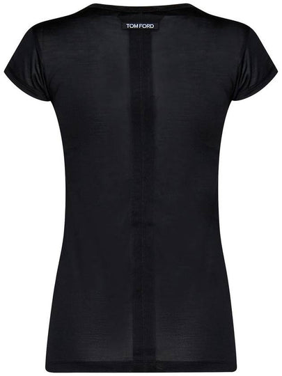 Tom Ford Black And Gold Silk T-Shirt - TOM FORD - BALAAN 2