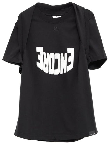 Encore Short Sleeve T Shirt Black - COURREGES - BALAAN 1