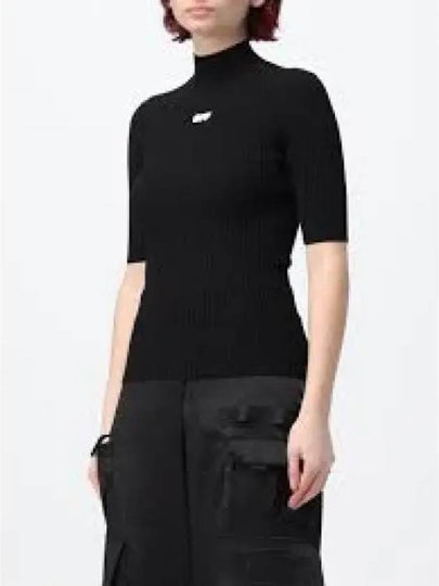 Reedition Knit Short Sleeve Turtle Neck Black - COURREGES - BALAAN 2