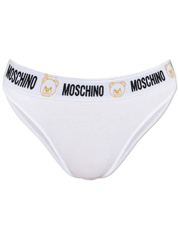 Moschino Logo Thongs, Women's, White - MOSCHINO - BALAAN 1