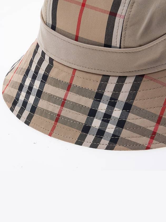 Check Pattern Bucket Hat Beige - BURBERRY - BALAAN 8