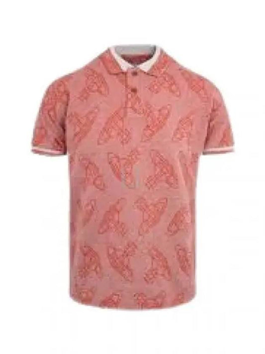 Classic All Over Logo Short Sleeve Cotton Polo Shirt Red - VIVIENNE WESTWOOD - BALAAN 2